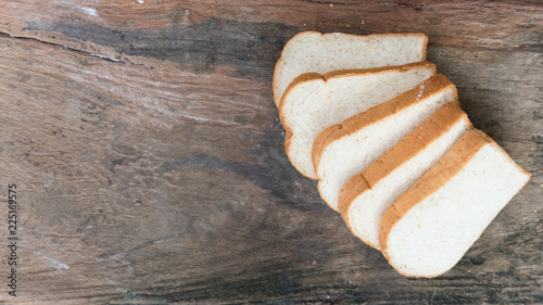 Fotografie Bread food on the wood chopping board for sale