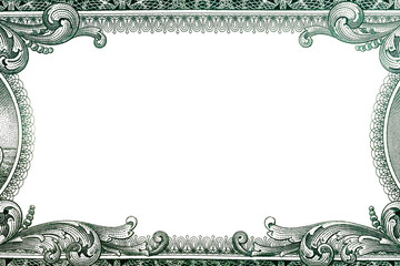 U.S. dollar border with empty middle area