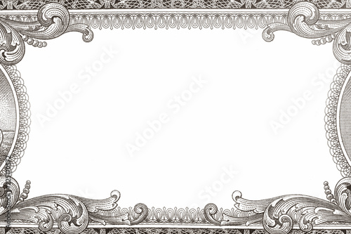 Tablou pe pânză U.S. dollar border with empty middle area. sepia design
