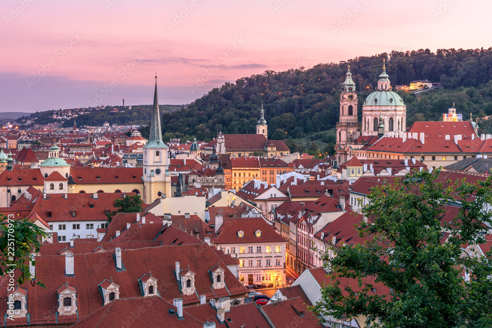 Fototapeta premium Prague rooftops during sunset