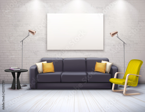 Realistic Modern Interior Mock Up  