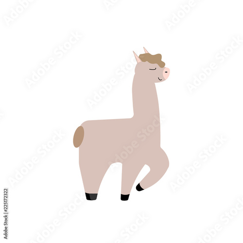 cute hand drawn llama for baby girl nursery