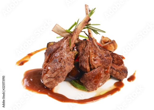 Rack of lamb grill with an a asparagus