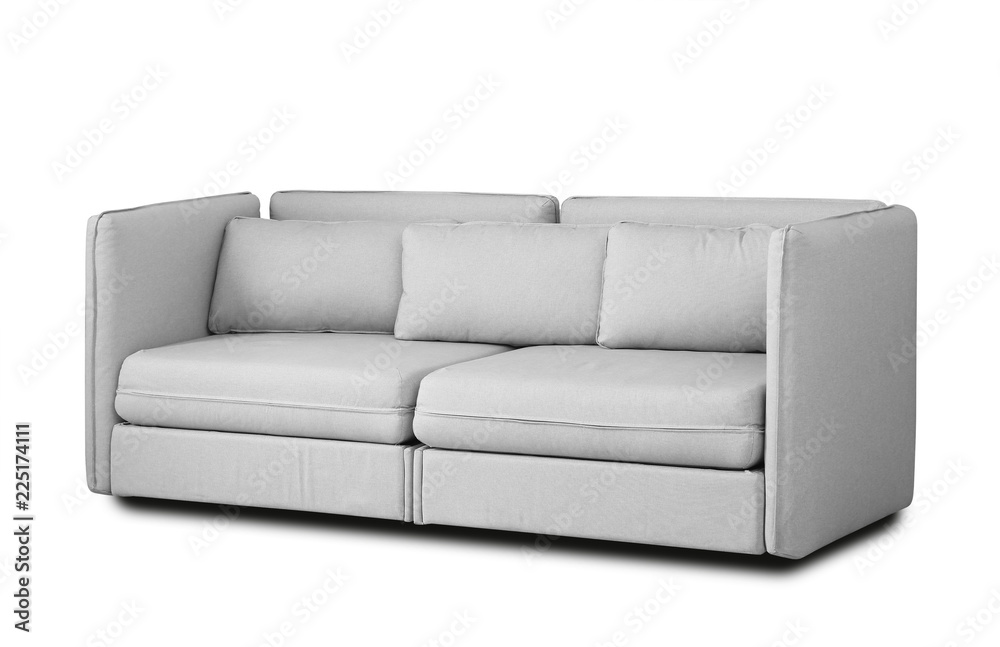 Naklejka premium Comfortable sofa on white background. Furniture for modern room interior