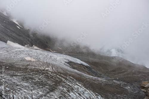 trift glacier switzerland, hohsaas 3200m beautuful glacier in canton valais photo