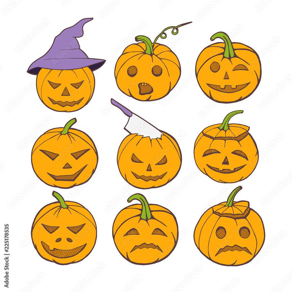 Halloween pumpkins set Halloween pumpkins set