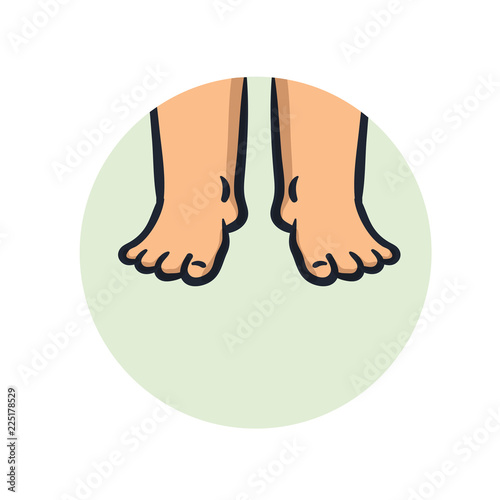 Swollen feet icon. Colorful flat vector illustration. Isolated on white background.