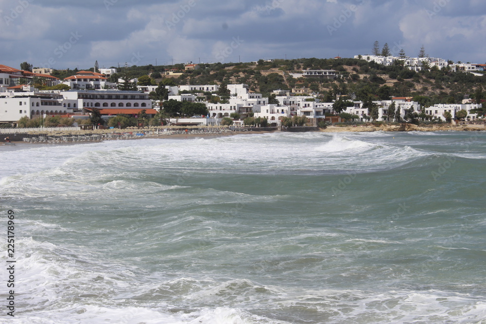 storm waves on the beach