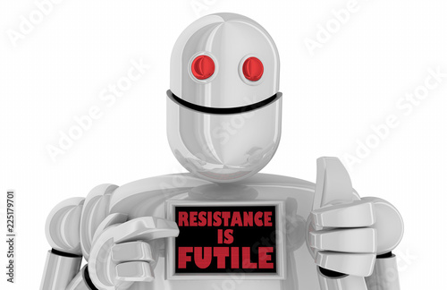 Принти на полотні Resistance is Futile Robot Assimilation 3d Illustration