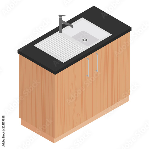 Isometric kitchen cabinet