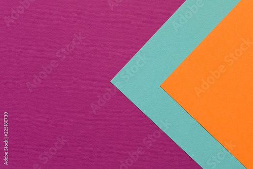 Purple orange blue background texture of colored paper. Trendy colors for design. Abstract geometric background