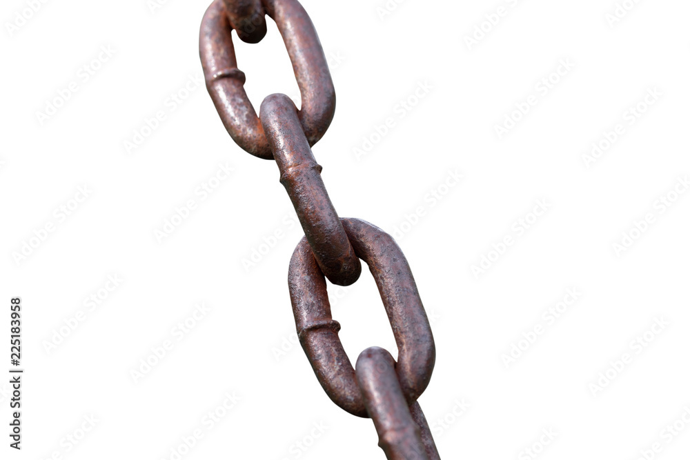 Old chain isolated on white background - clipping paths Old chain isolated on white background - clipping paths