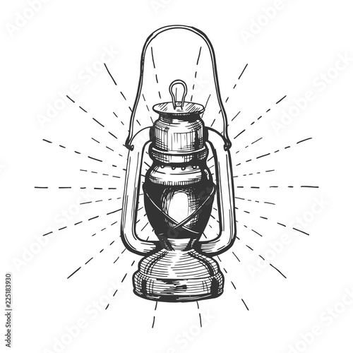 lantern on a sunburst background