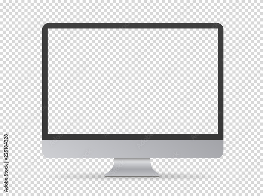Modern computer monitor vector mockup. Vector object isolated on transparent background Modern computer monitor vector mockup. Vector object isolated on transparent background