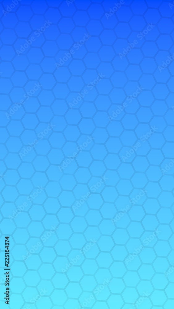 Translucent honeycomb on a gradient blue sky background. Perspective view on polygon look like honeycomb. Isometric geometry. Vertical image orientation. 3D illustration Translucent honeycomb on a gradient blue sky background. Perspective view on polygon look like honeycomb. Isometric geometry. Vertical image orientation. 3D illustration