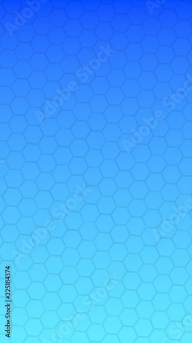 Translucent honeycomb on a gradient blue sky background. Perspective view on polygon look like honeycomb. Isometric geometry. Vertical image orientation. 3D illustration