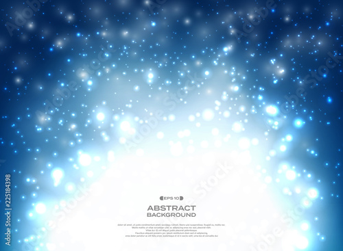 Abstract of blue Christmas background with glitters decoration.