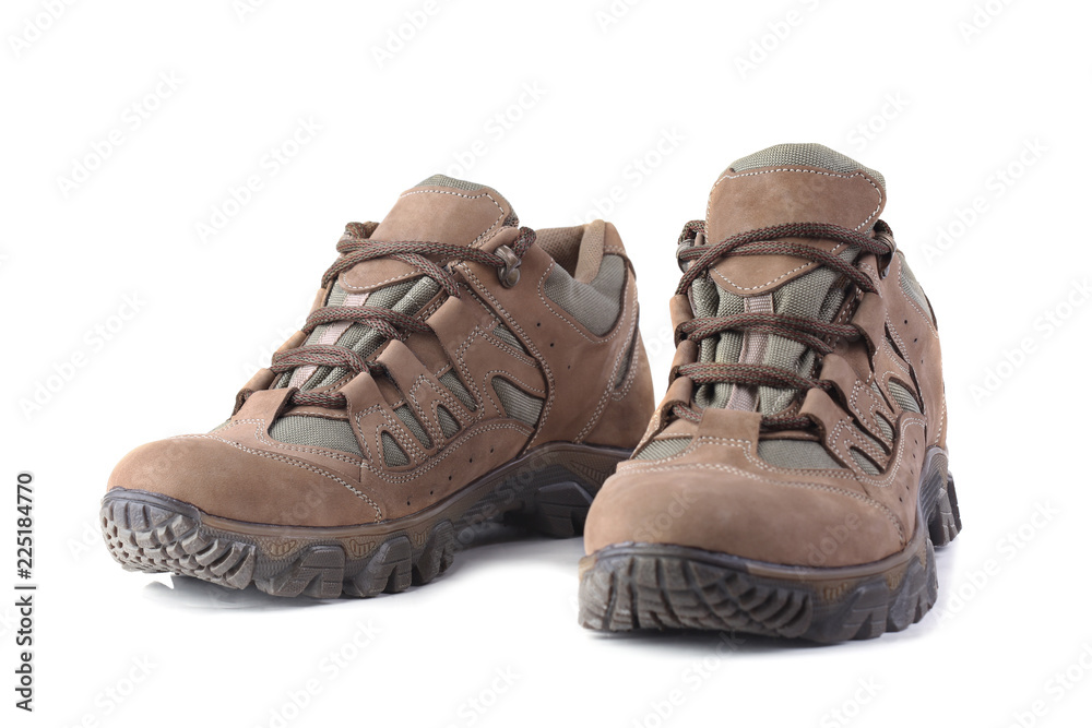 Hiking boots isolated on white