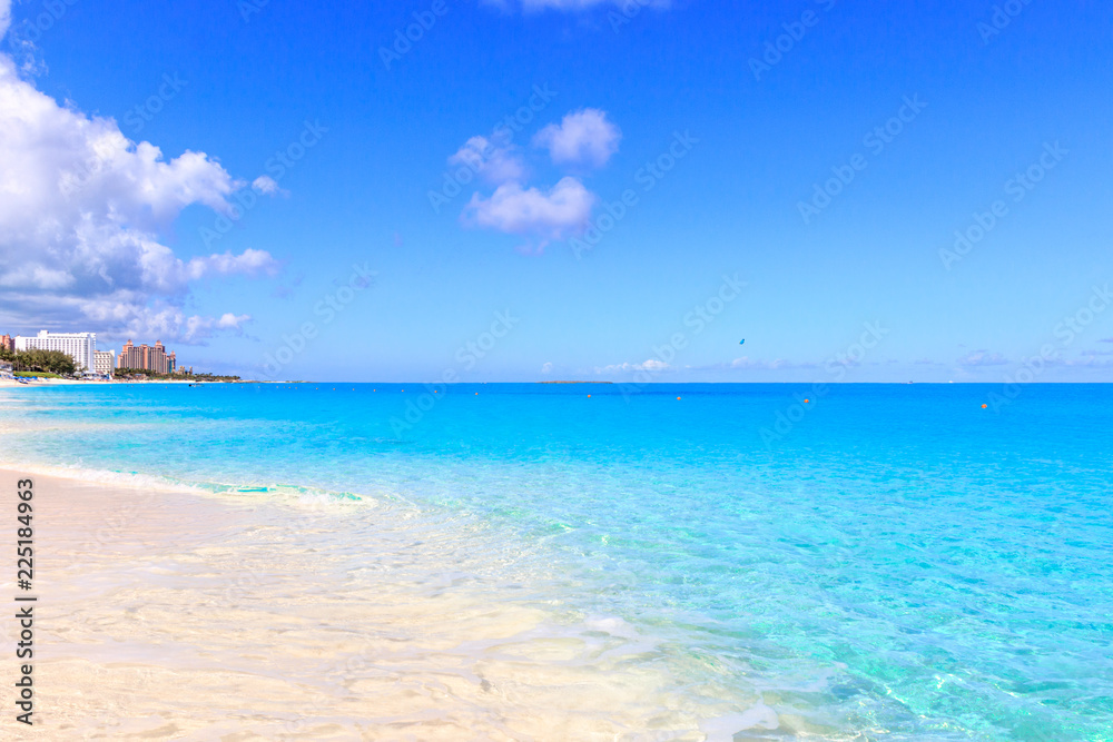 turquise water of caribbean sea in Nassau, Bahamas