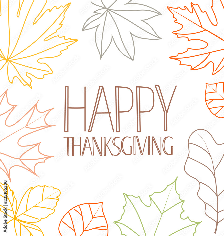 Happy Thanksgiving greeting card with handdrawn text. Vector illustration Happy Thanksgiving greeting card with handdrawn text. Vector illustration