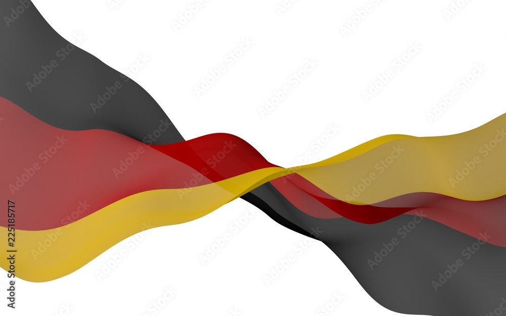 Naklejka premium Flag of Germany. Wide format 3D illustration. State symbol of the Federal Republic of Germany. 3D rendering