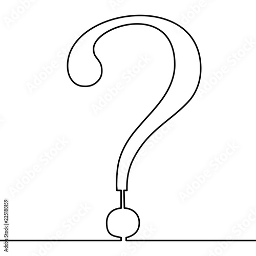 Continuous line question mark single line vector