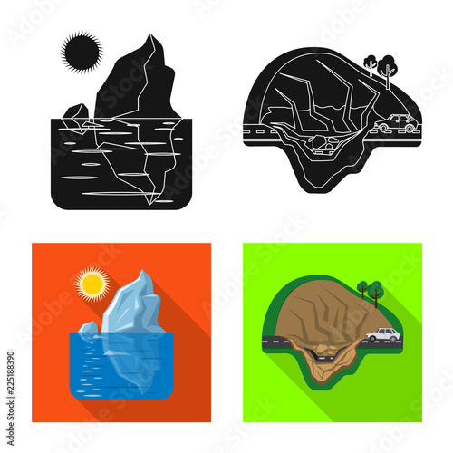 Isolated object of natural and disaster symbol. Set of natural and risk stock symbol for web.