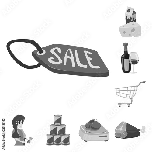 Isolated object of food and drink symbol. Collection of food and store stock symbol for web.