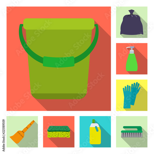 Vector design of cleaning and service sign. Set of cleaning and household stock vector illustration.