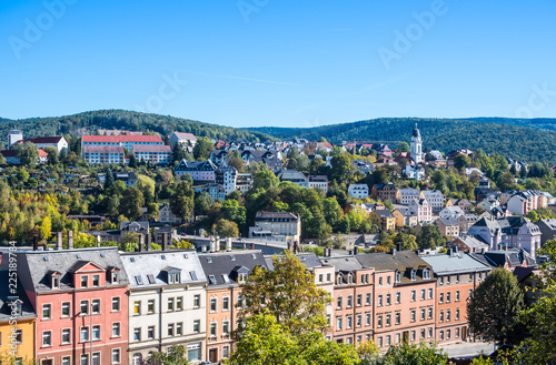 Blick auf Aue im Erzgebirge
