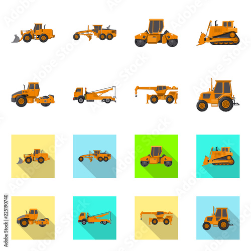 Vector design of build and construction logo. Set of build and machinery stock symbol for web.
