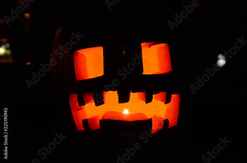 Homemade pumpkin for Halloween photo