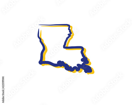 Wallpaper Mural Louisiana Outline Logo Icon 1