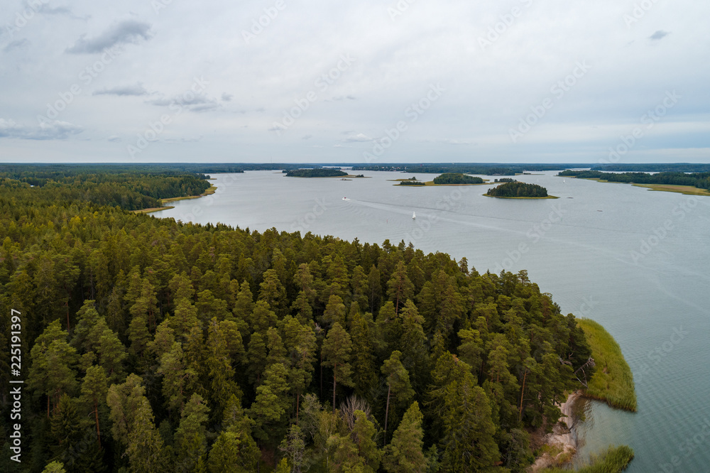 Aerial view of the archipelago outside Tammisaari Finland Aerial view of the archipelago outside Tammisaari Finland