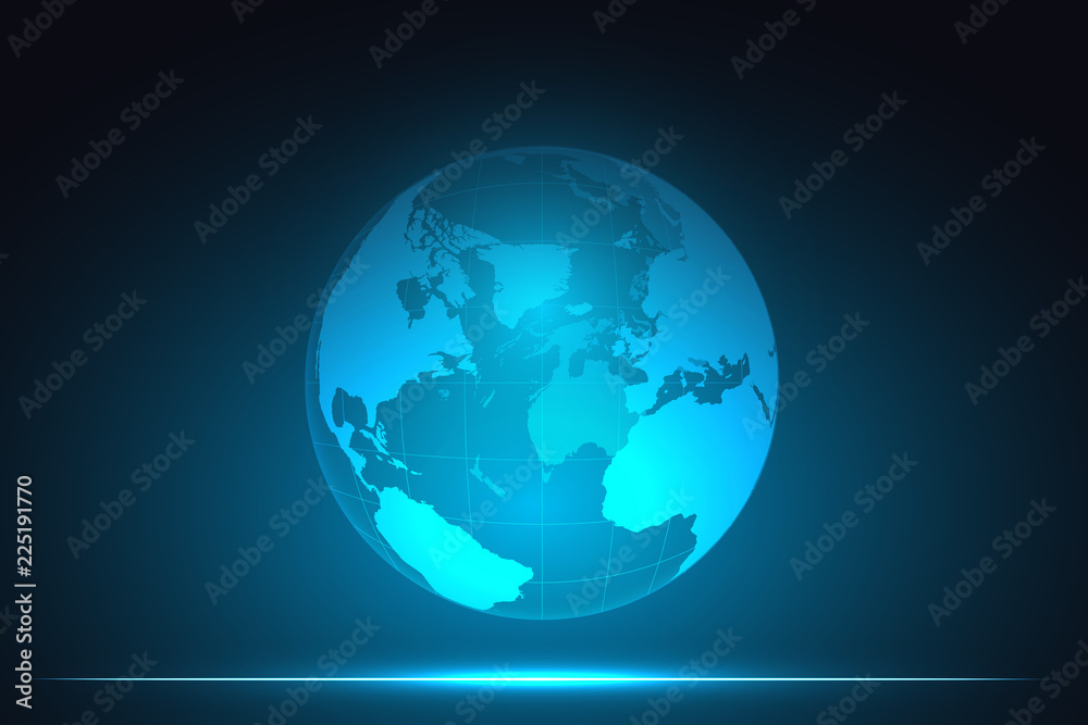 Glowing global network connection. World polygonal mesh and line as business, composition concept. Vector Illustration. Glowing global network connection. World polygonal mesh and line as business, composition concept. Vector Illustration.