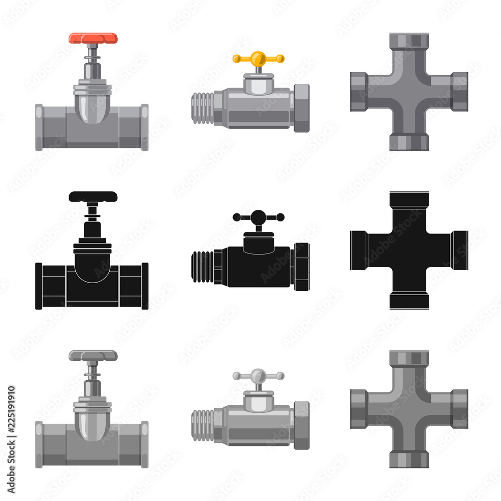 Vector illustration of pipe and tube icon. Set of pipe and pipeline stock symbol for web. Vector illustration of pipe and tube icon. Set of pipe and pipeline stock symbol for web.