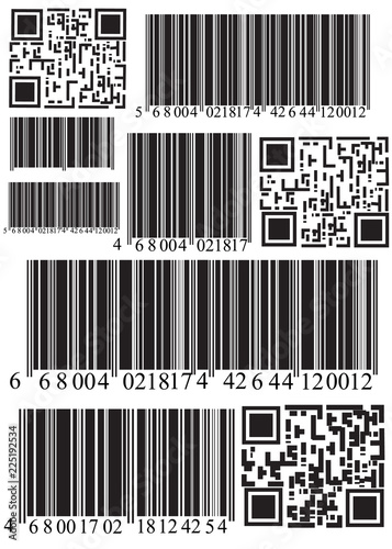 Realistic bar code icon. A modern simple flat barcode. Marketing, the concept of the Internet.
