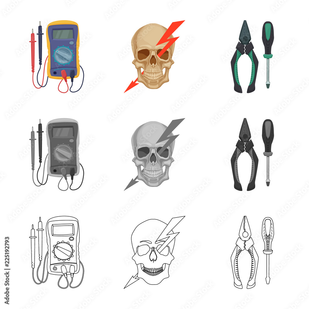 Fototapeta premium Vector illustration of electricity and electric logo. Set of electricity and energy stock symbol for web.