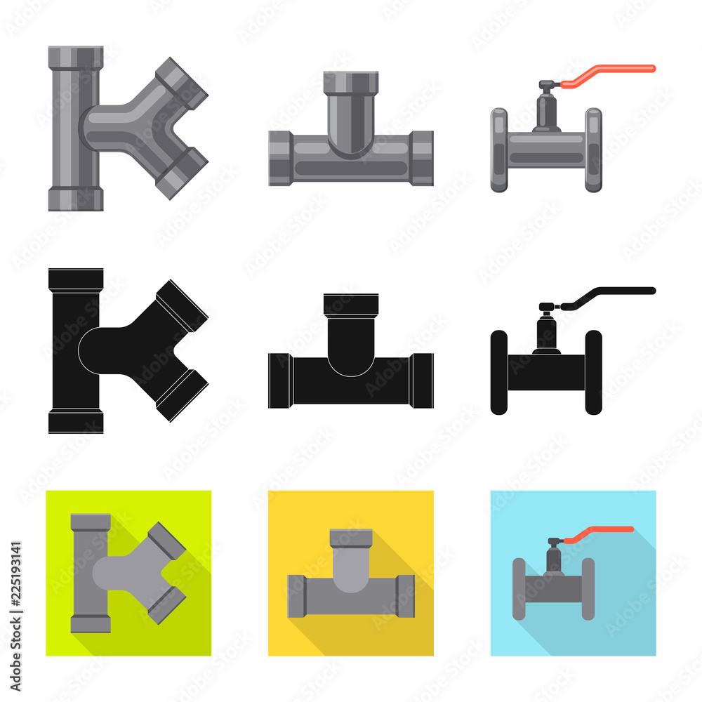 Vector design of pipe and tube icon. Collection of pipe and pipeline stock symbol for web. Vector design of pipe and tube icon. Collection of pipe and pipeline stock symbol for web.