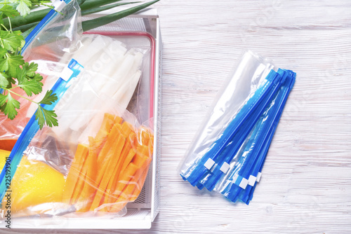 Zip lock plastic bags for Food and Fruit Storage photo