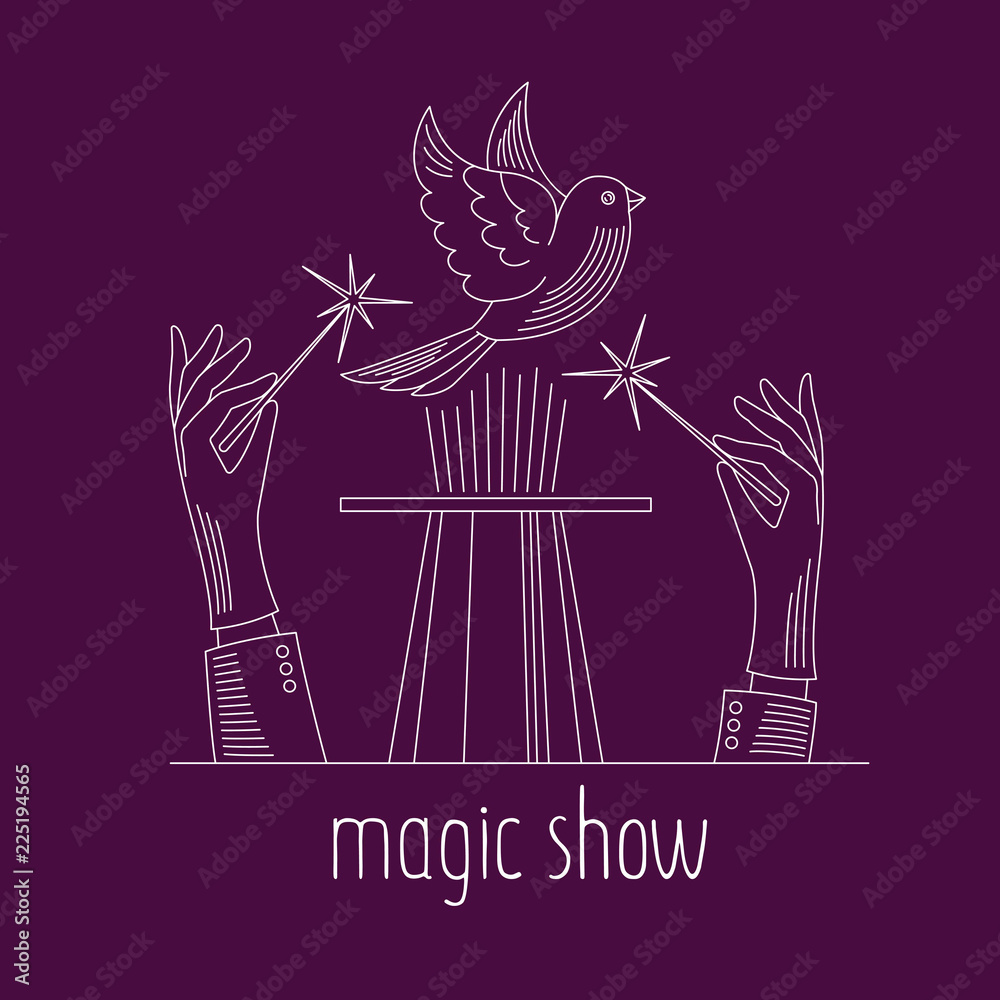 Magic show line icon