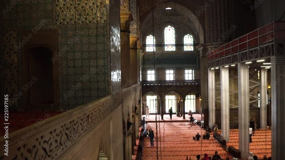 inside view from Sultan Ahmet Mosque, Istanbul, Turkey