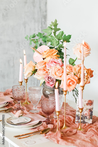 Pink wedding table