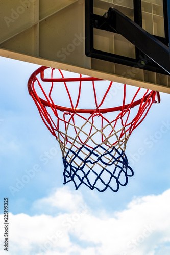 outdoor basketball game, with basket close-up © Ragemax