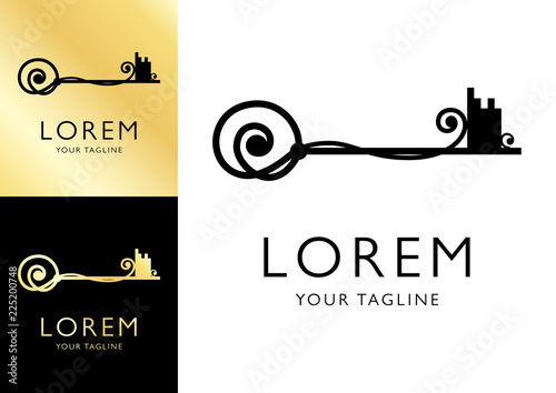 Key Logo. Vintage icon set. Vector illustration