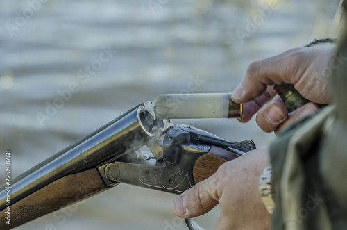 hunting, shotgun, smoke, rifle, barrel, gun, smoking, shot, background, closeup, hunter, outdoor, double, bullet, after, empty, danger, shell, weapon, black, one, macro, studio, nobody, shiny