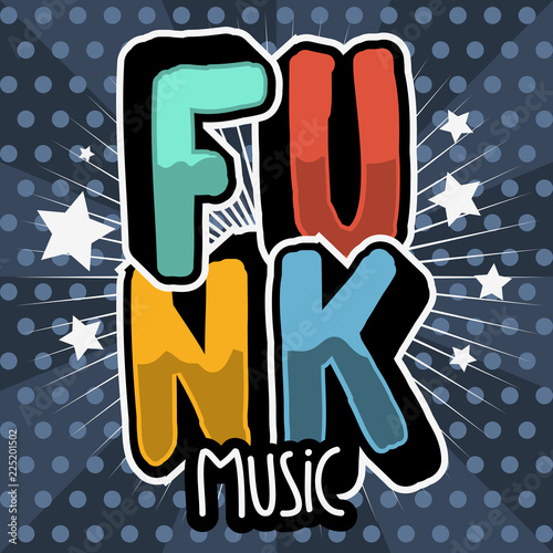 Funk Music Lettering Type Design Vector Image