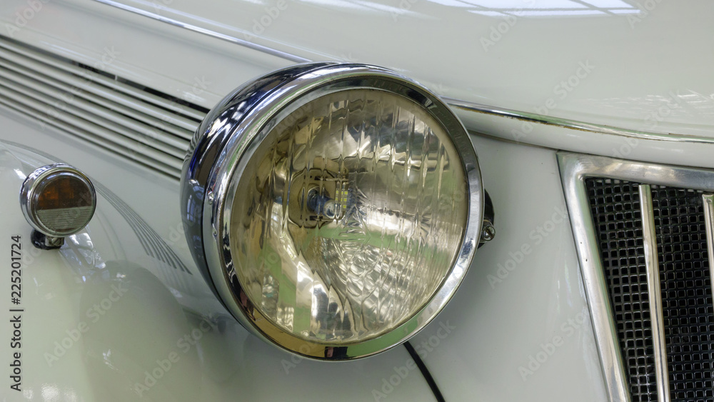 Old retro car are white Old retro car are white