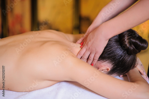 Neck massage in the spa saloon