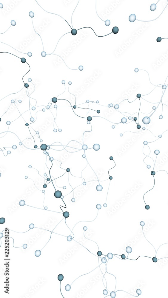 Neural network. Social network. Futuristic dna, deoxyribonucleic acid. Abstract molecule, cell illustration, mycelium. Light background. 3D illustration Neural network. Social network. Futuristic dna, deoxyribonucleic acid. Abstract molecule, cell illustration, mycelium. Light background. 3D illustration